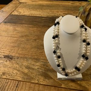 Onyx and FWP with silver beads